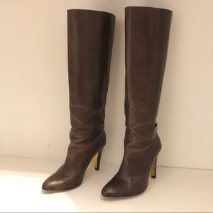 Kenneth Cole tall shaft high heeled leather boots